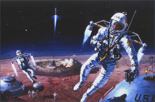 Illustration for article titled Lunar Dreams: 40 Classic Moon Exploration Paintings